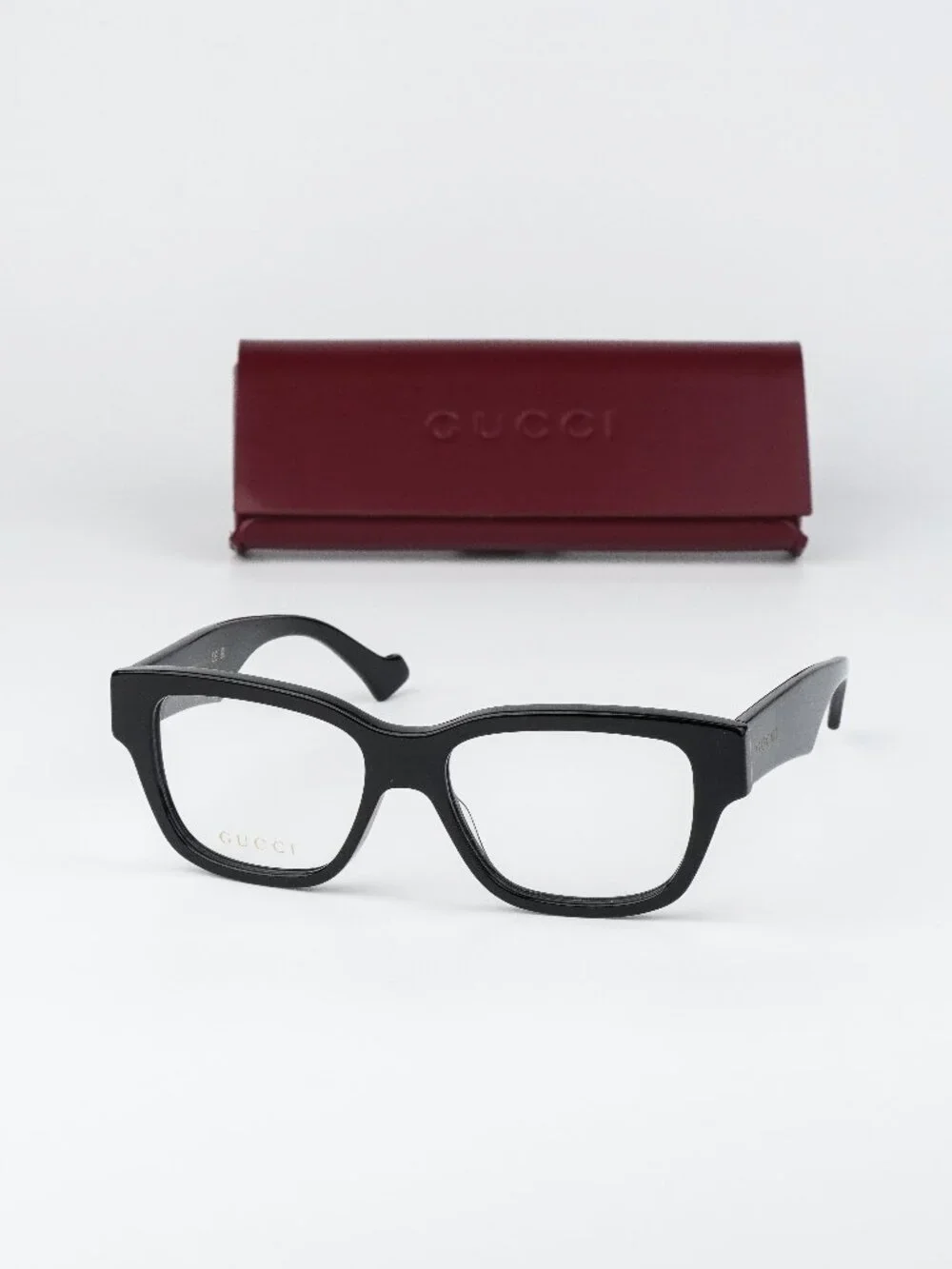 Gucci Men Eyeglasses Black Square GG1428O 001 NEW AUTHENTIC